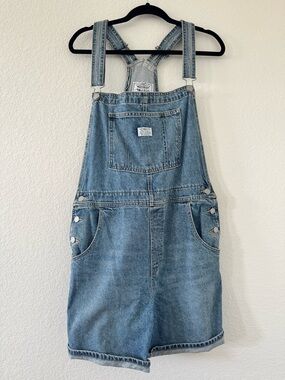 Levi Strauss & Co Blue Denim Overall Shorts